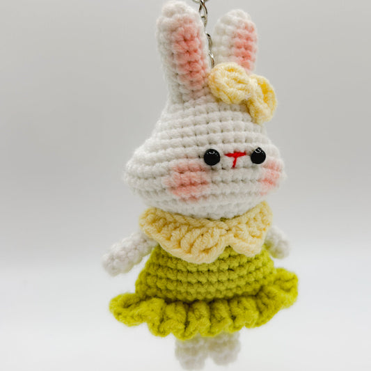 Angel Bunny Crochet Keychain  | keyrings