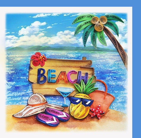 Beach - Quilling card