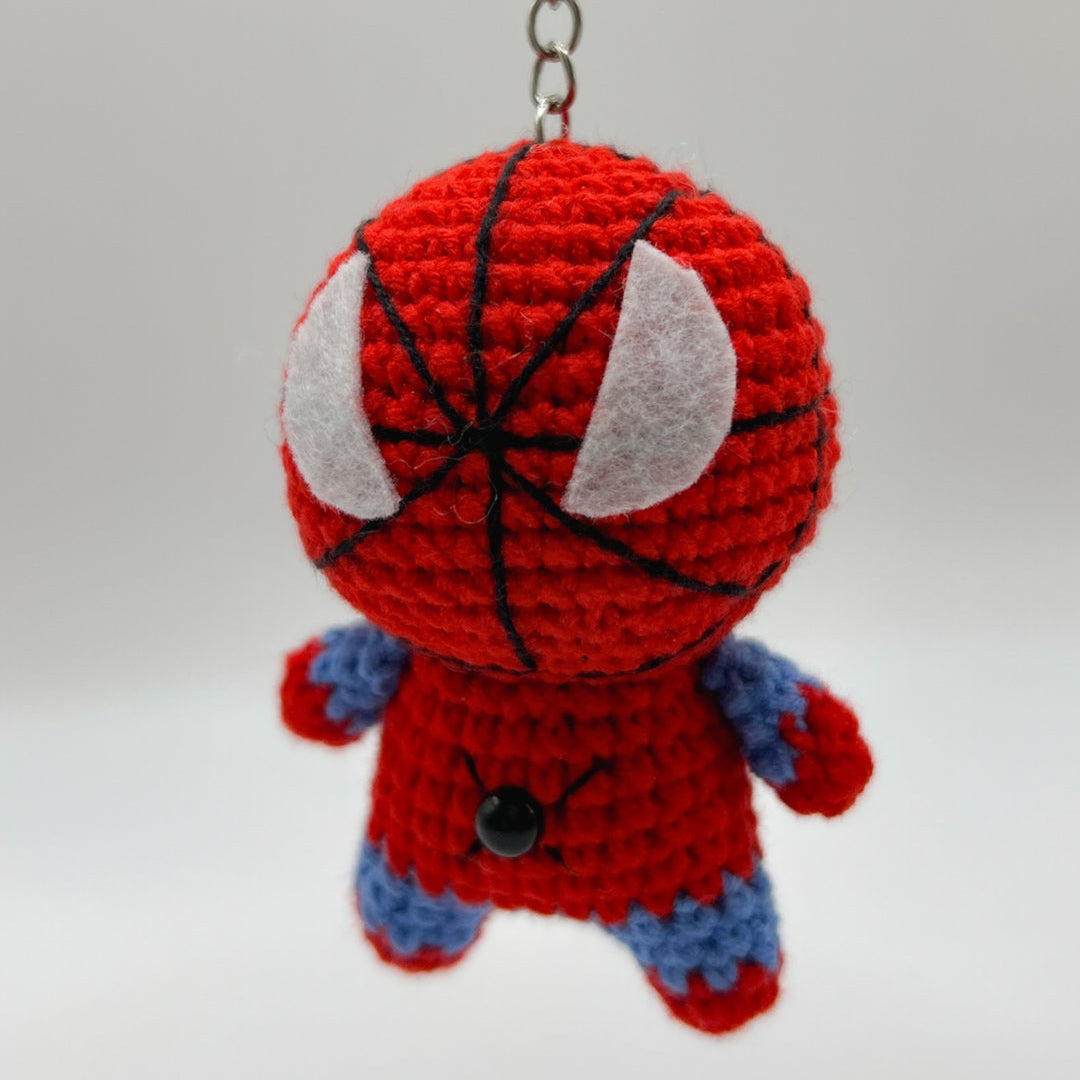 Spiderman crochet keychain