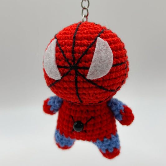 Spiderman crochet keychain