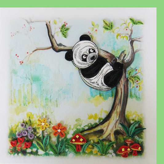 Panda- Quilling card
