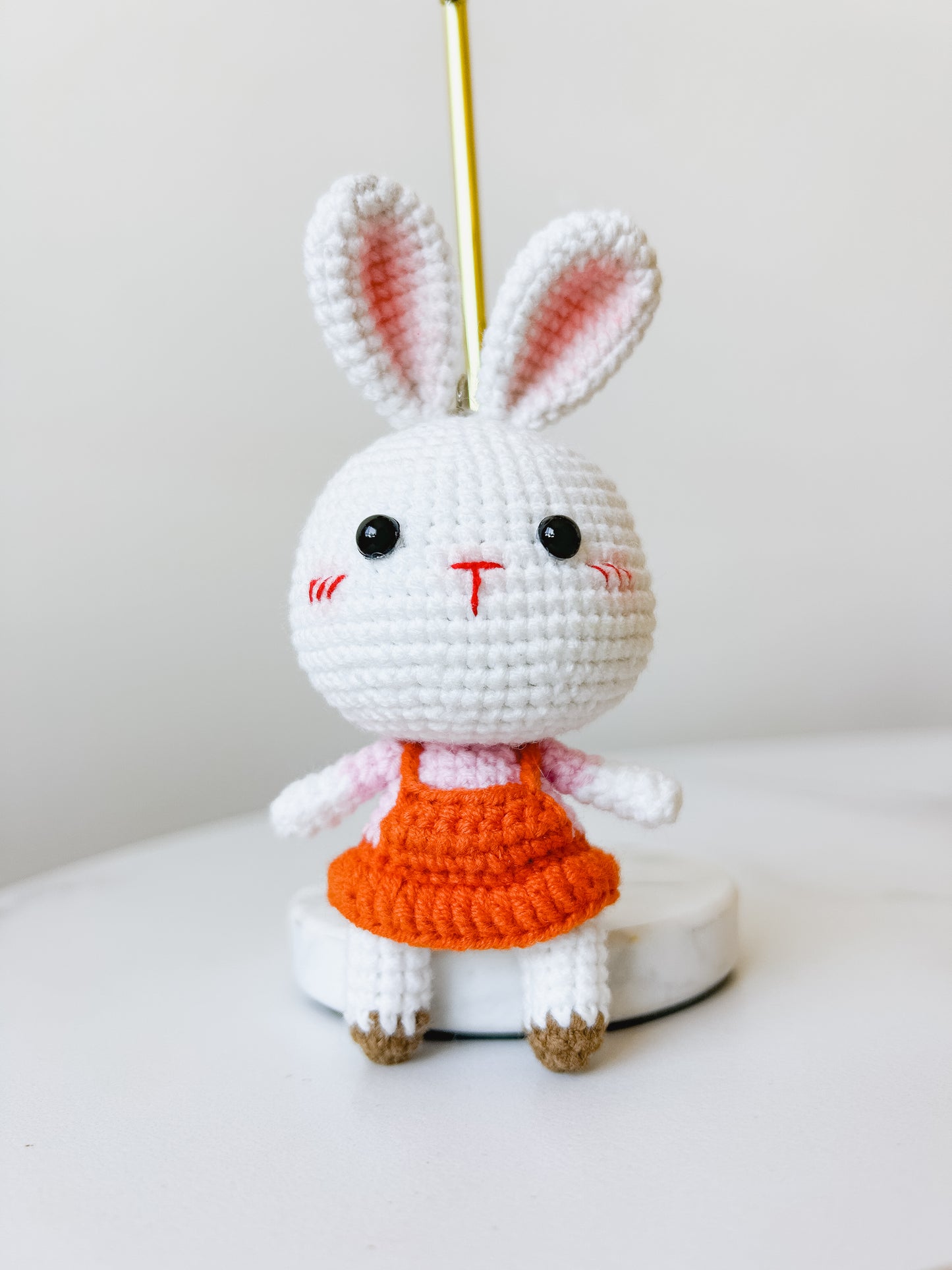 Overalls Bunny Crochet Keychain