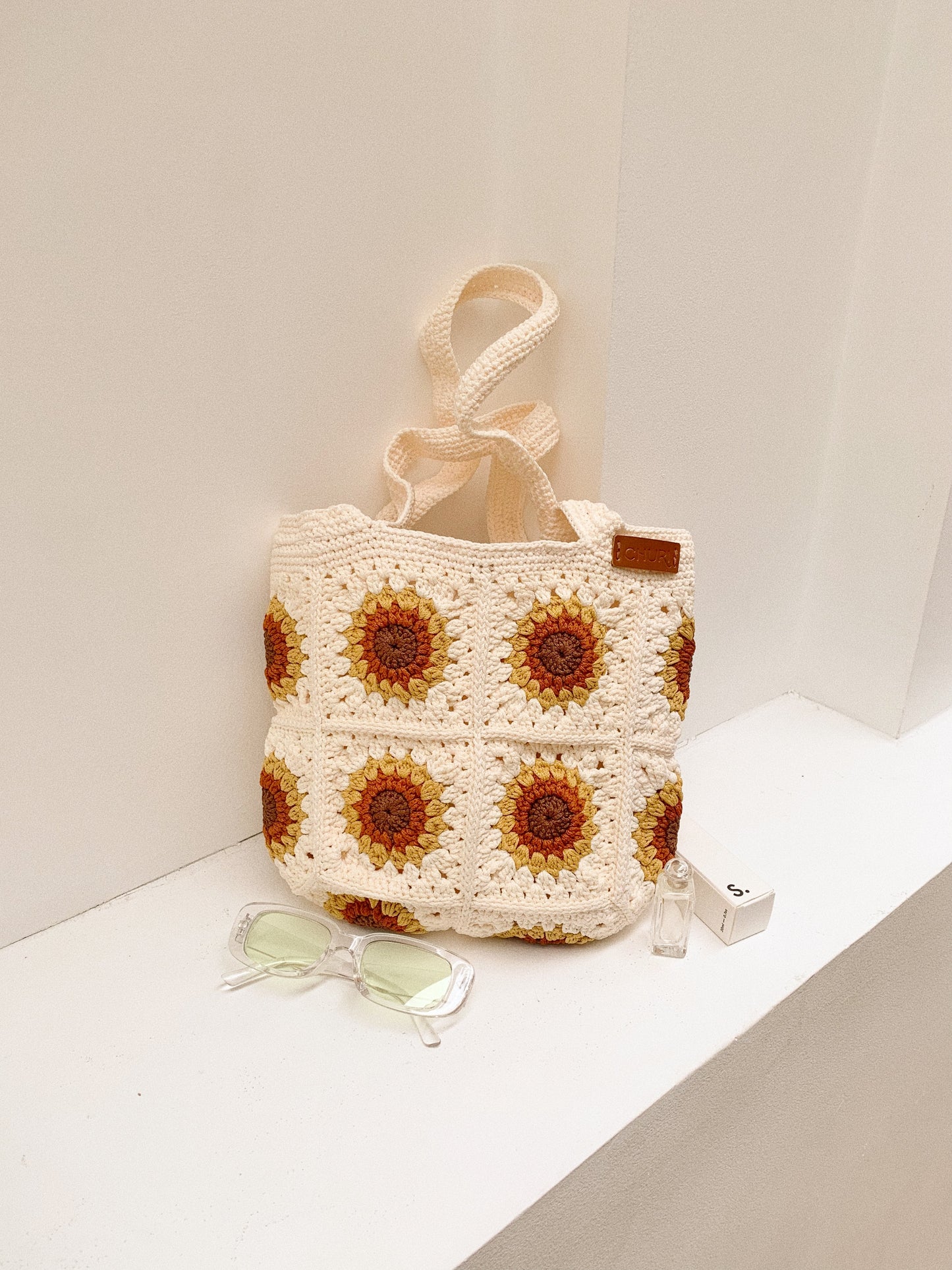 Sunflower Crochet Tote Bag