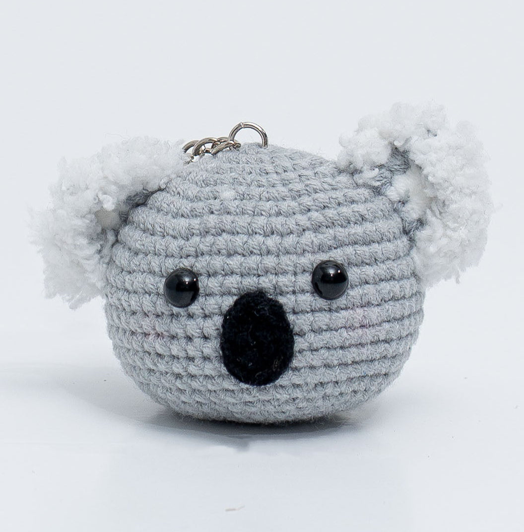 Koala head crochet keychain