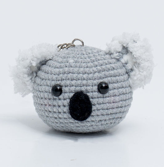 Koala head crochet keychain