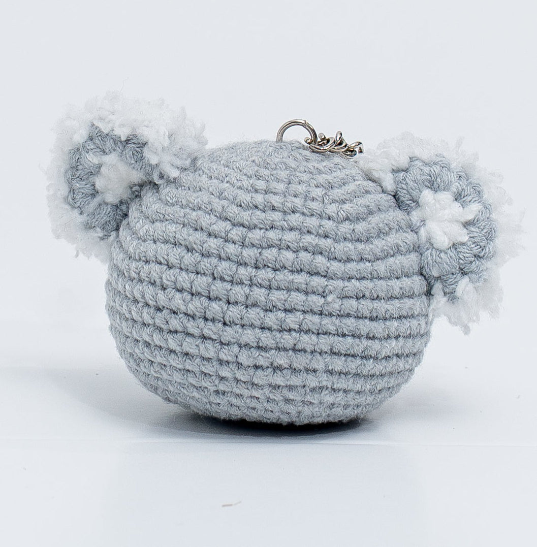 Koala head crochet keychain
