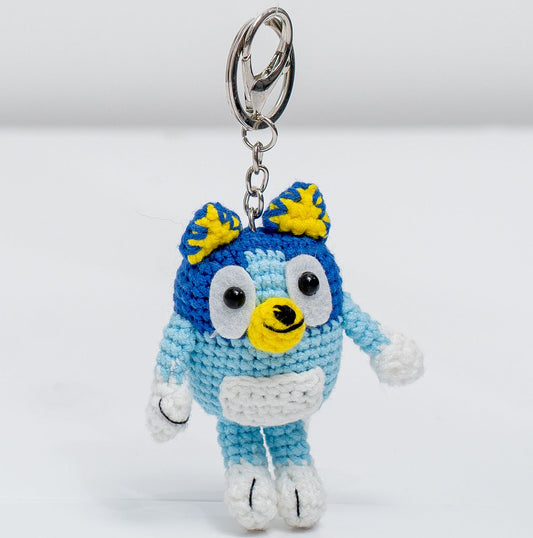Bluey & Bingo Crochet Keychain