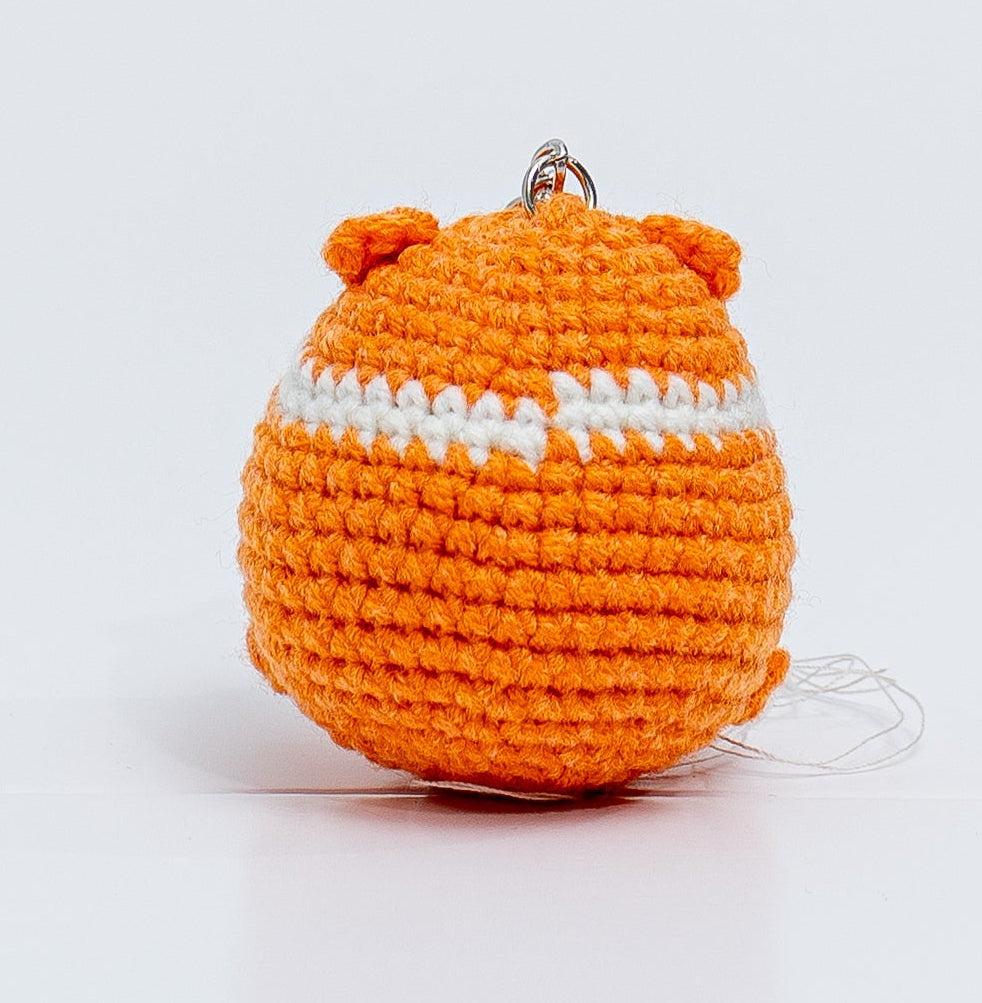 Romantic Fox with Rose Crochet Keychain