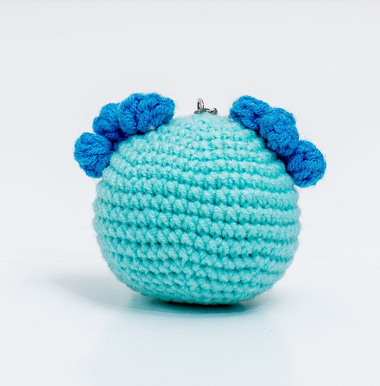 Axolotl head crochet keychain