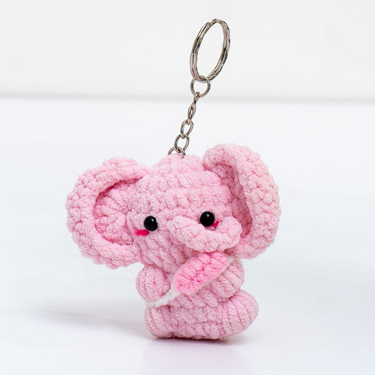 Elephant The Explorer Crochet Keychain
