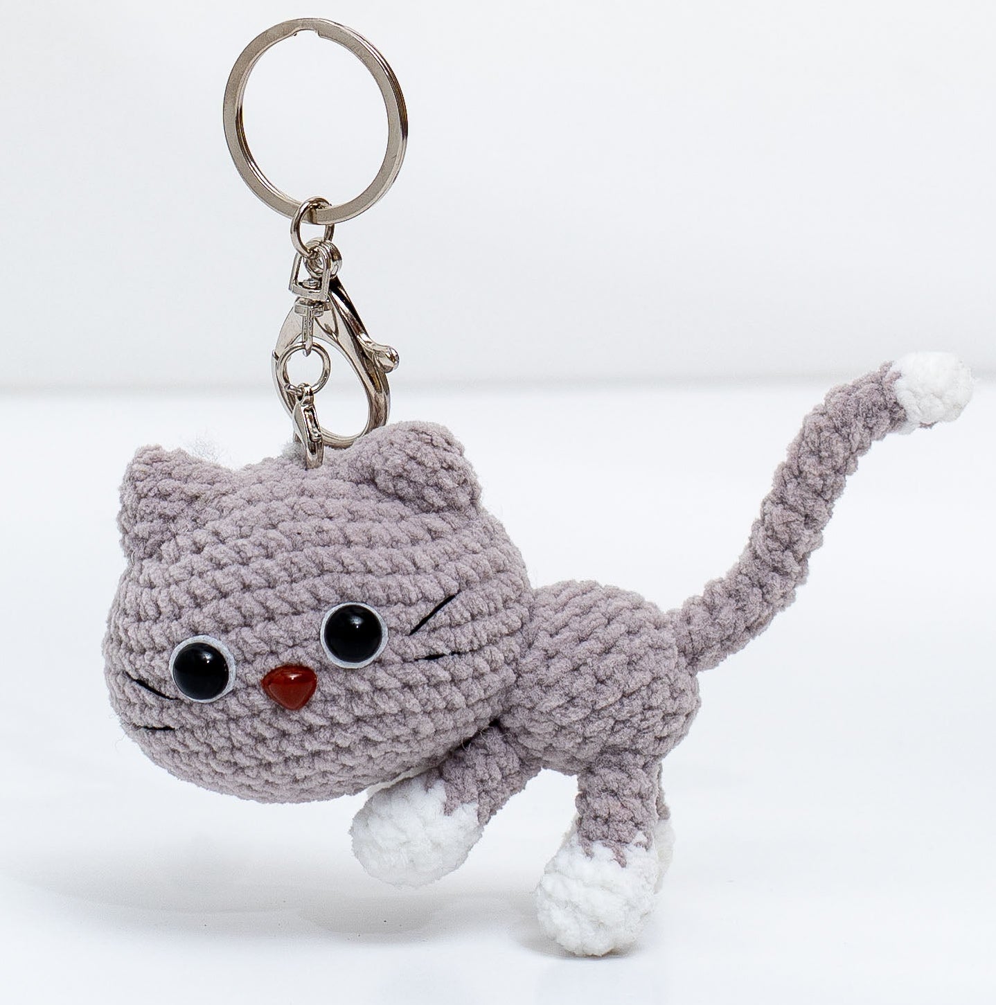 Long Tail Cat Crochet keychain