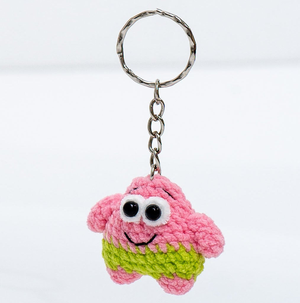 Patrick Star Crochet Keychain