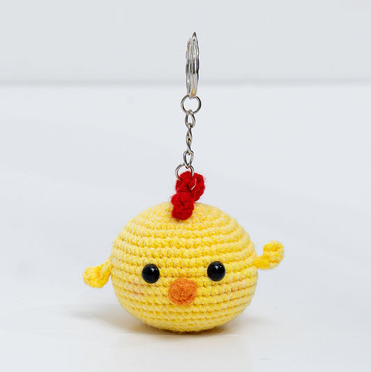 Chicken Head Crochet Keychain