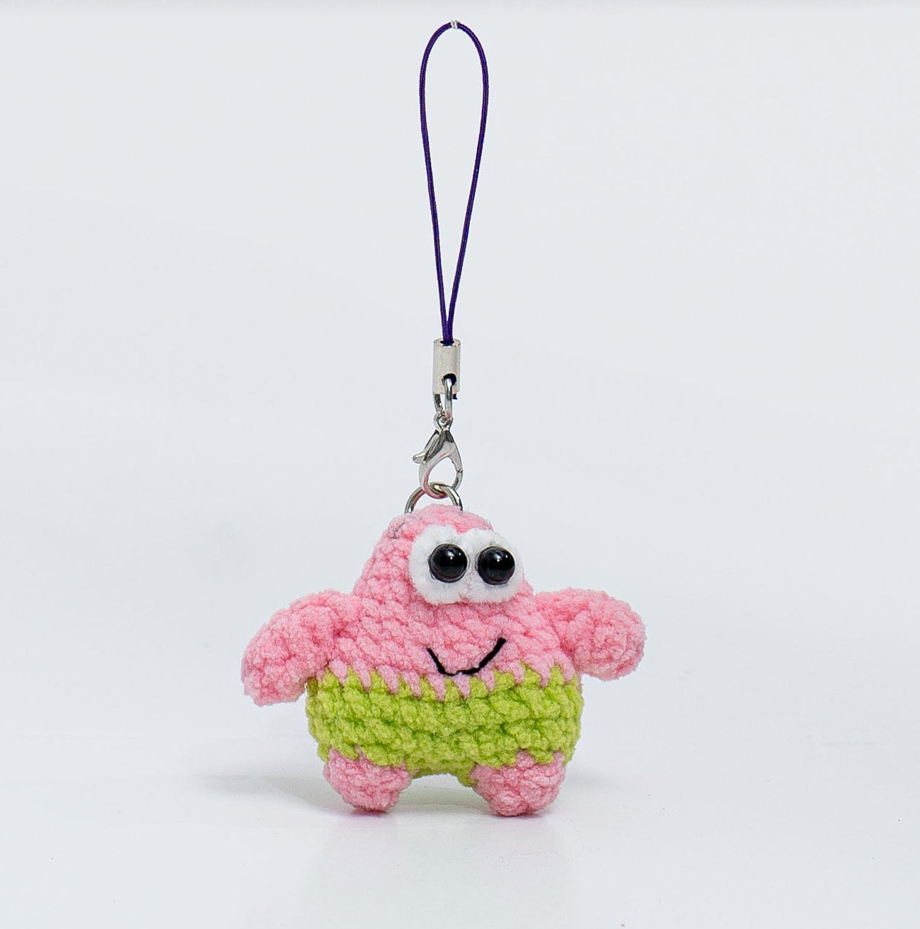Patrick Star Crochet Keychain
