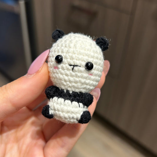 Mini Panda Crochet Keychain
