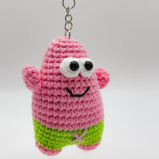 Patrick Star Crochet Keychain