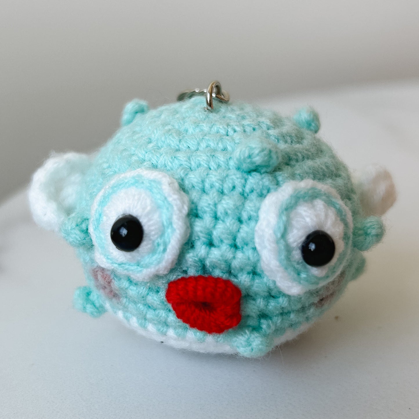 Puffer Fish Crochet Keychain