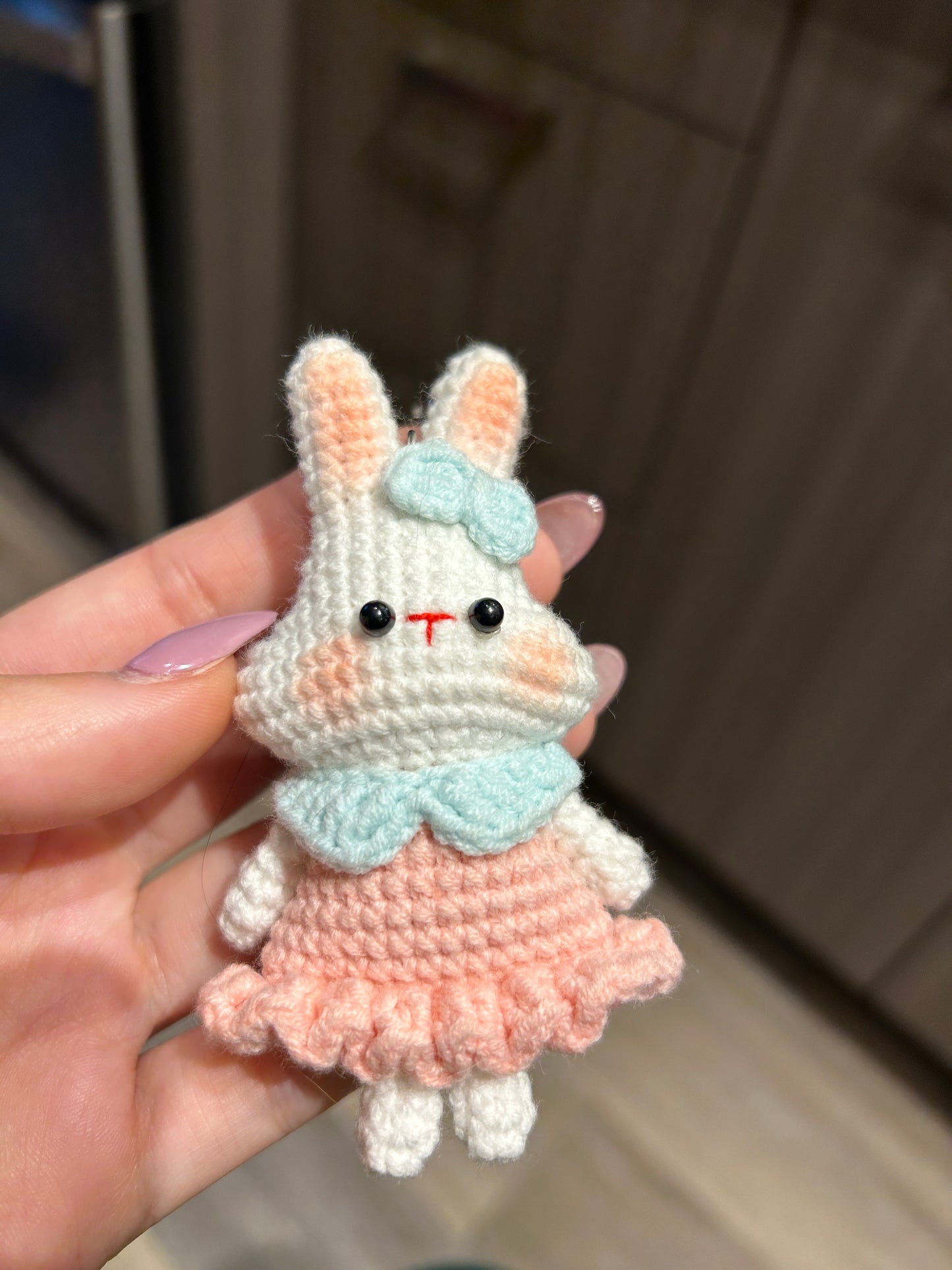 Daisy Bunny Crochet Keychain