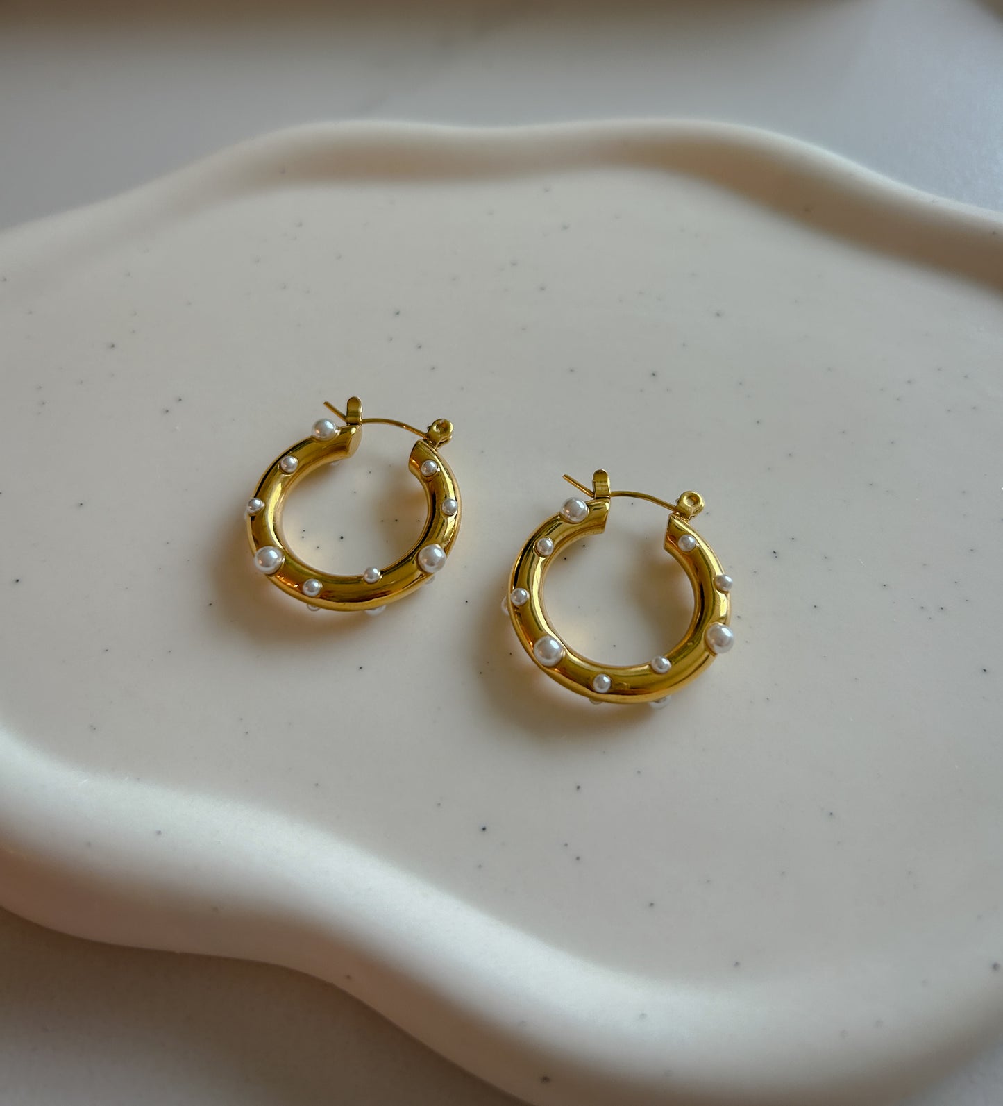Shiny Zircon CC Shape Hoop Earring