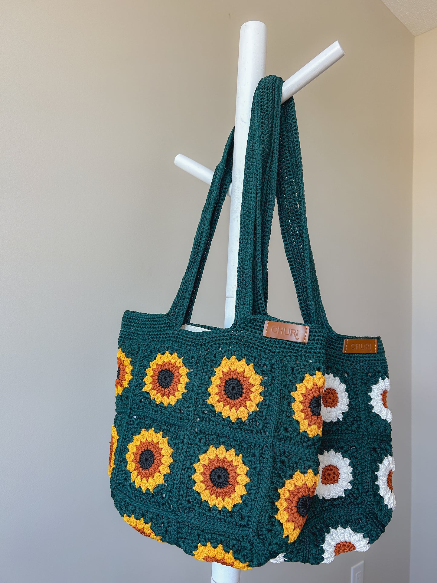 Sunflower Crochet Tote Bag