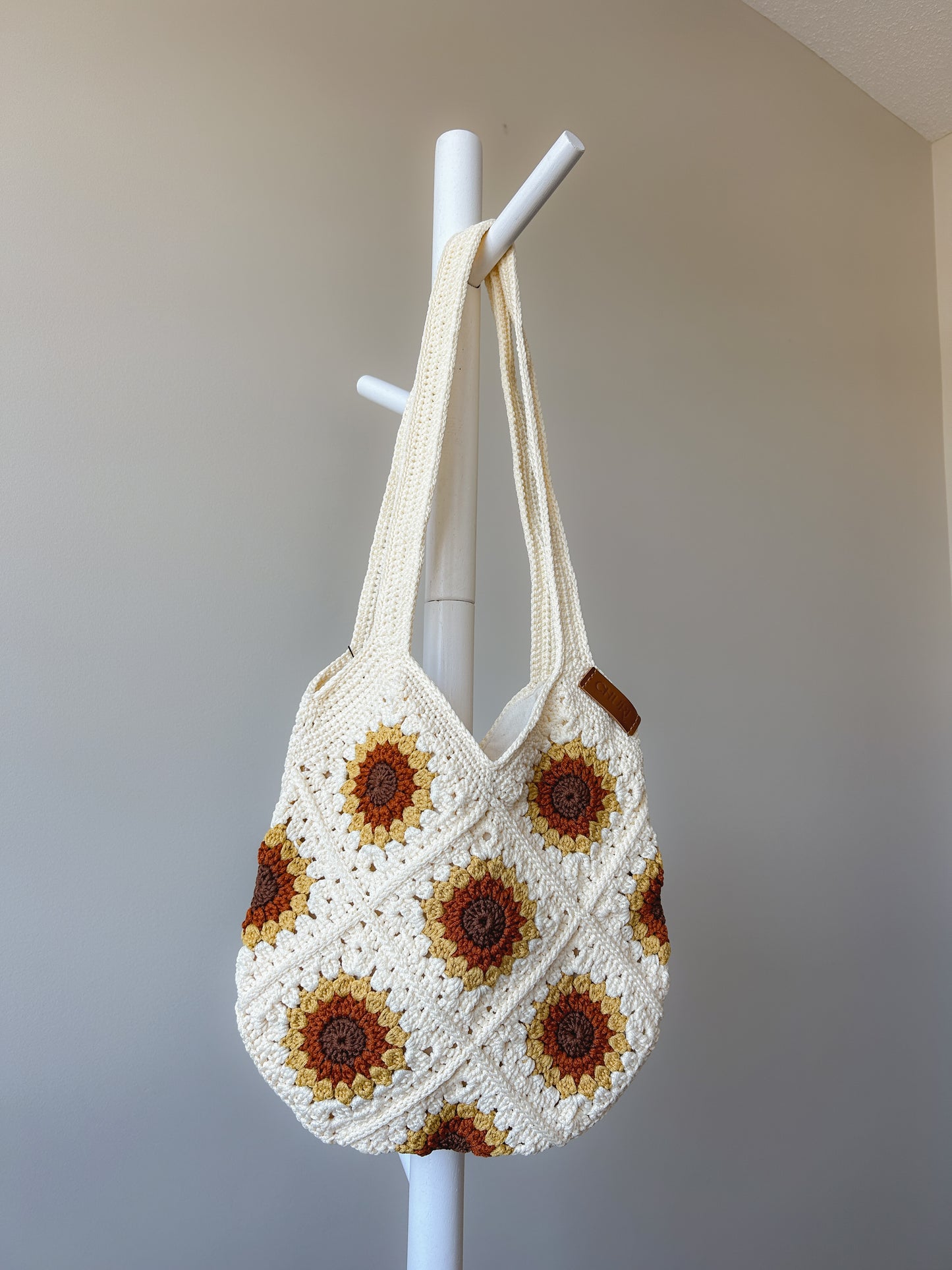 Sunflower Crochet Tote Bag