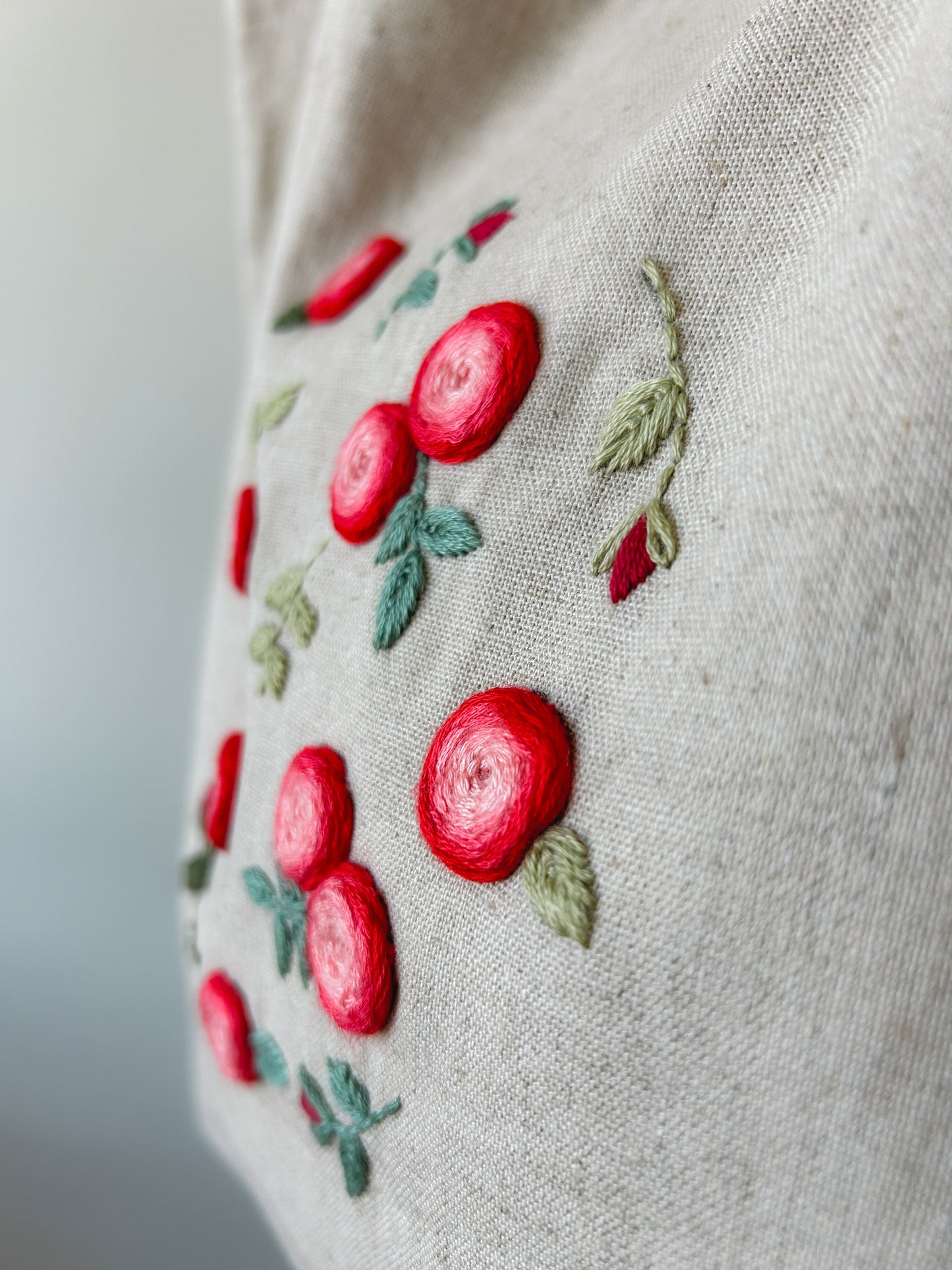 Rosie- Linen Cavas Tote Bag