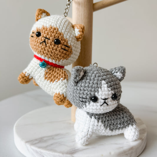 Jingle Cat Crochet Keychain
