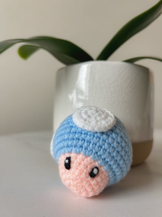 Toad Mushroom Crochet Keychain