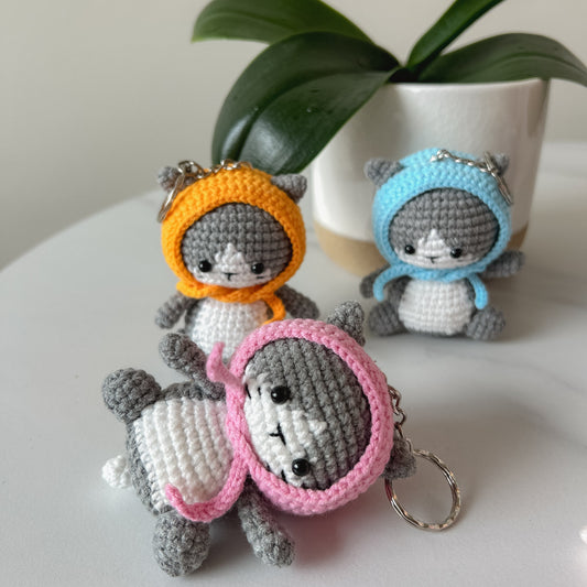 Winter Gigi Cat Crochet Keychain