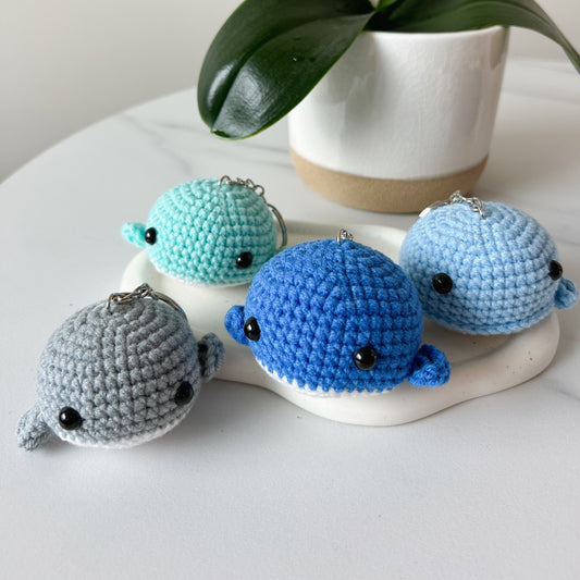 Baby Whale Crochet Keychain