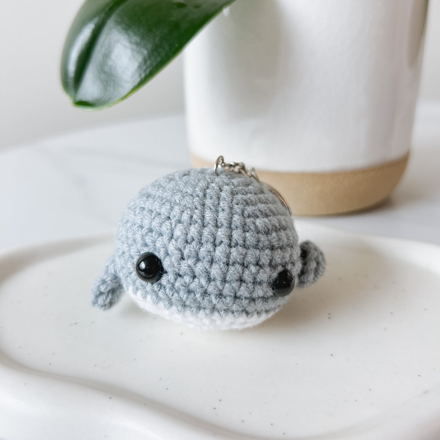 Baby Whale Crochet Keychain