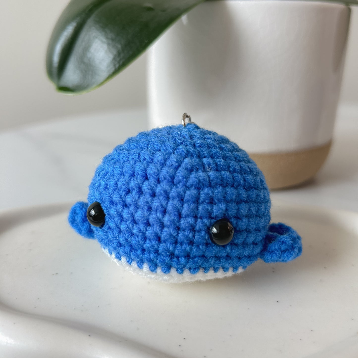 Baby Whale Crochet Keychain