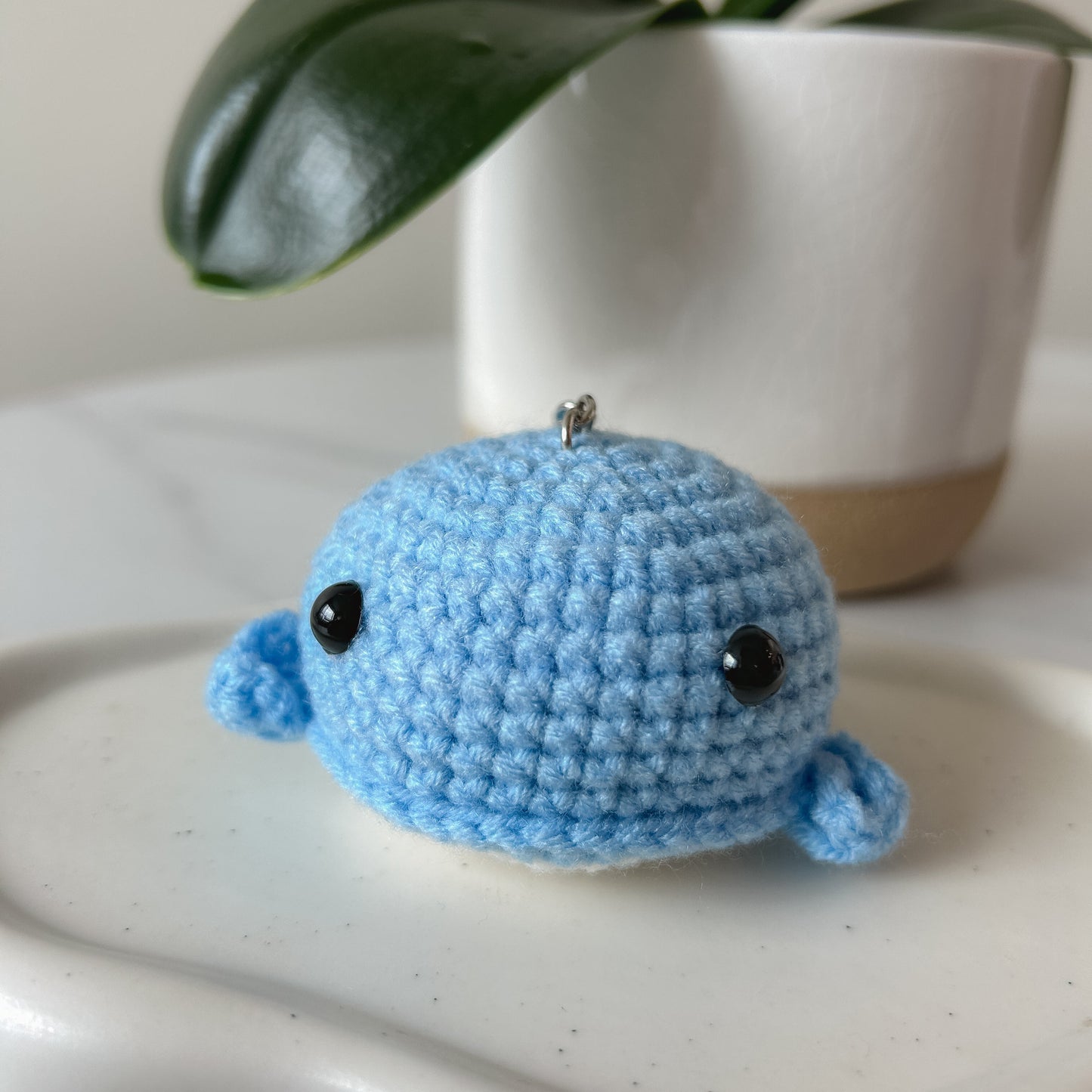 Baby Whale Crochet Keychain