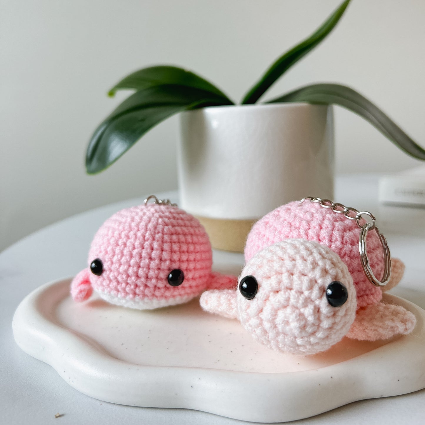 Baby Whale Crochet Keychain