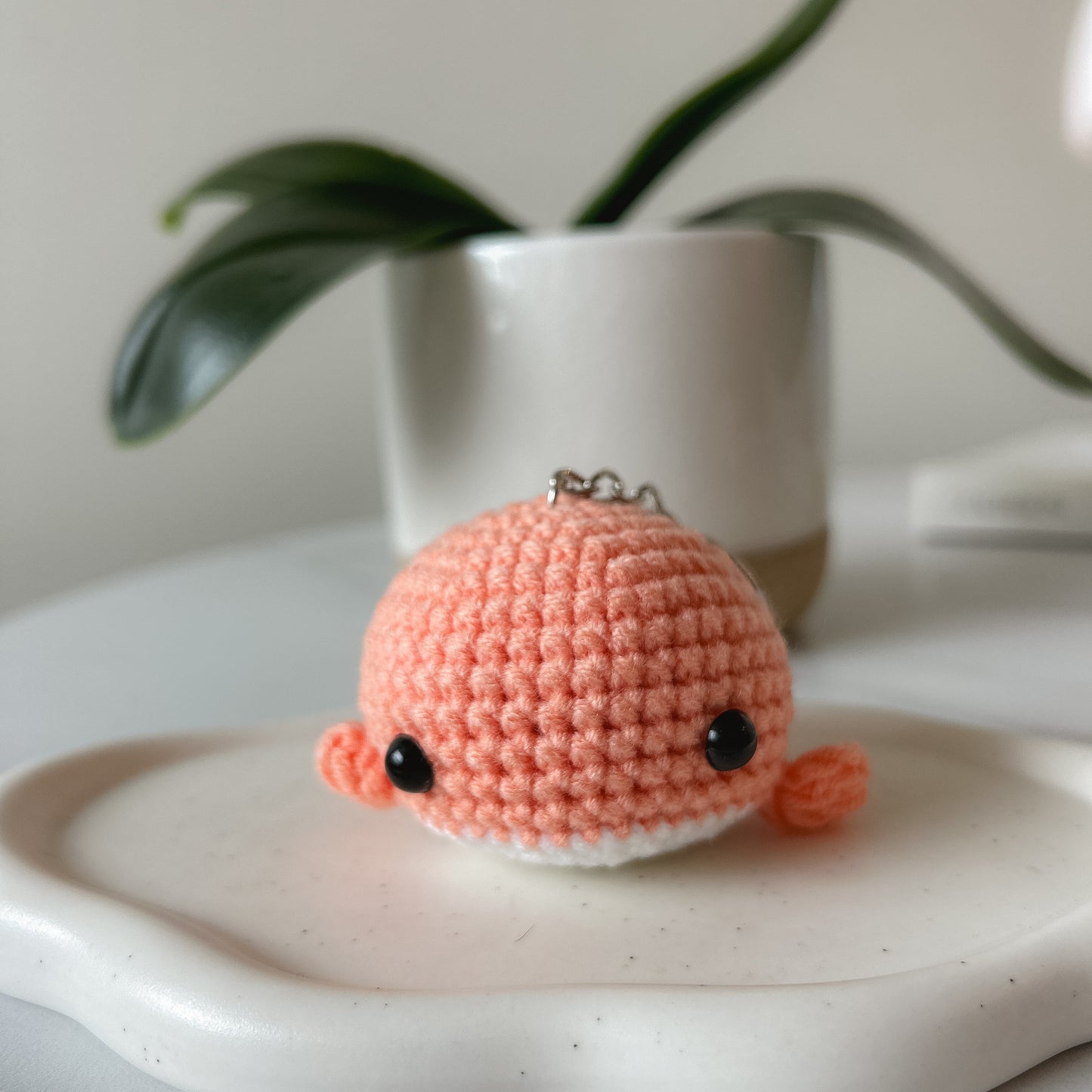 Baby Whale Crochet Keychain