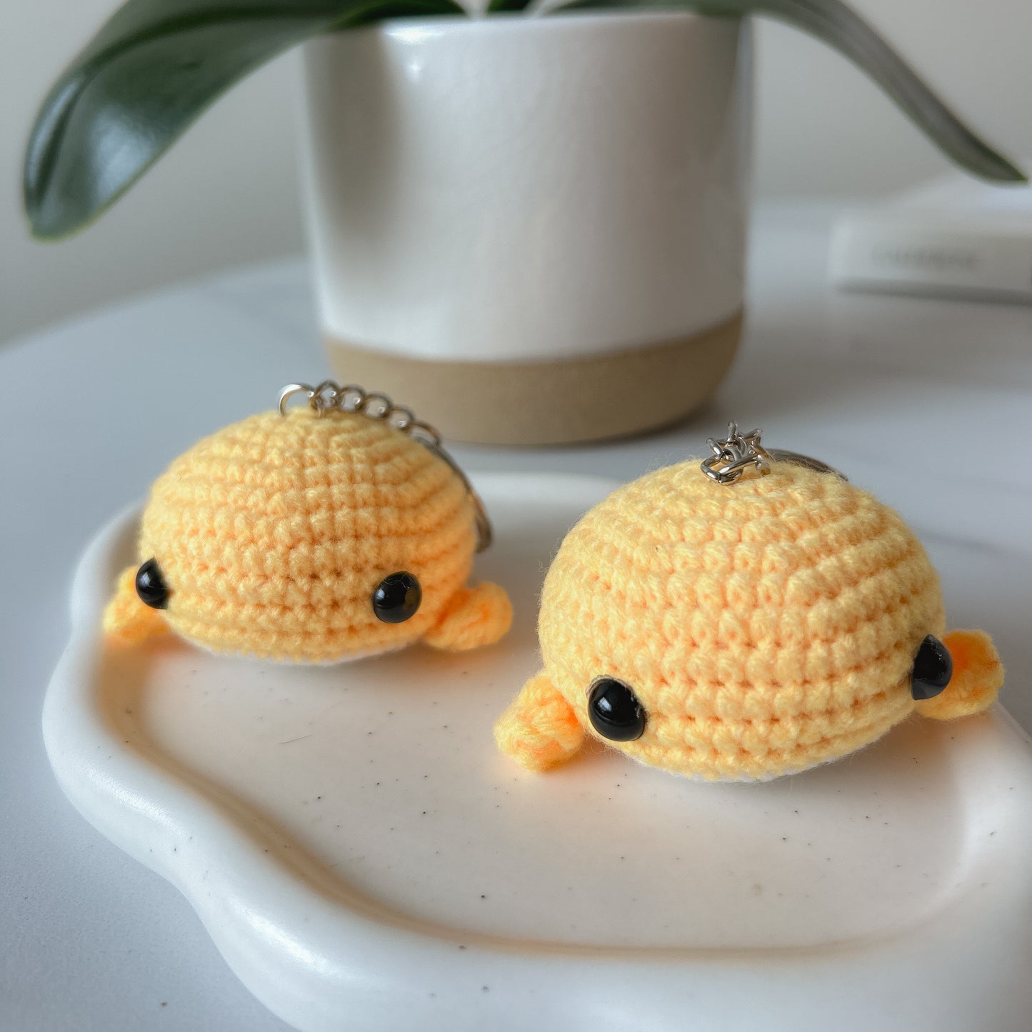 Baby Whale Crochet Keychain