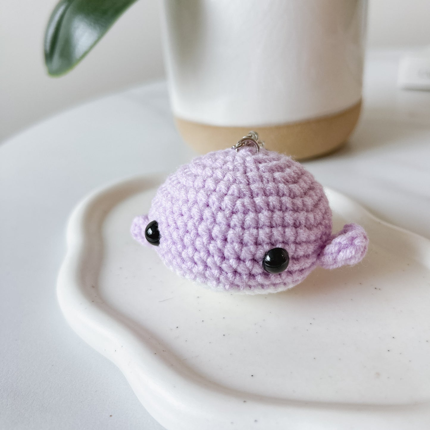 Baby Whale Crochet Keychain