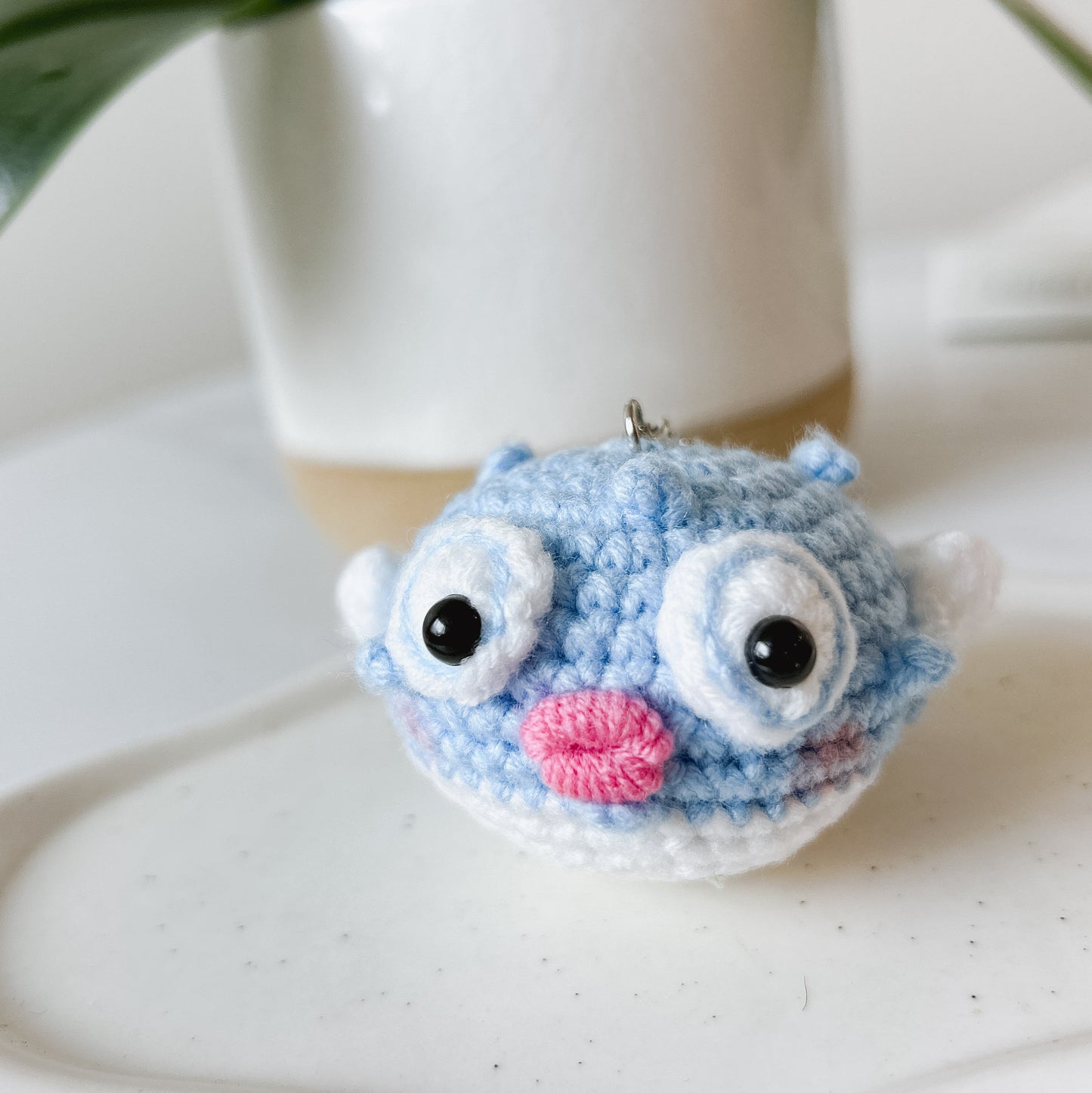Puffer Fish Crochet Keychain