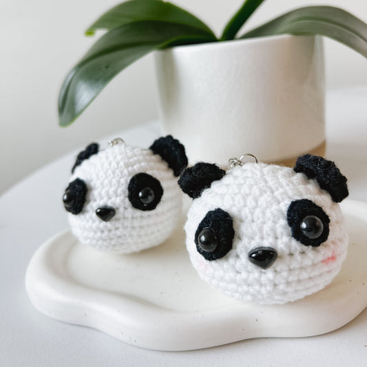 Baby Panda Crochet Keychain
