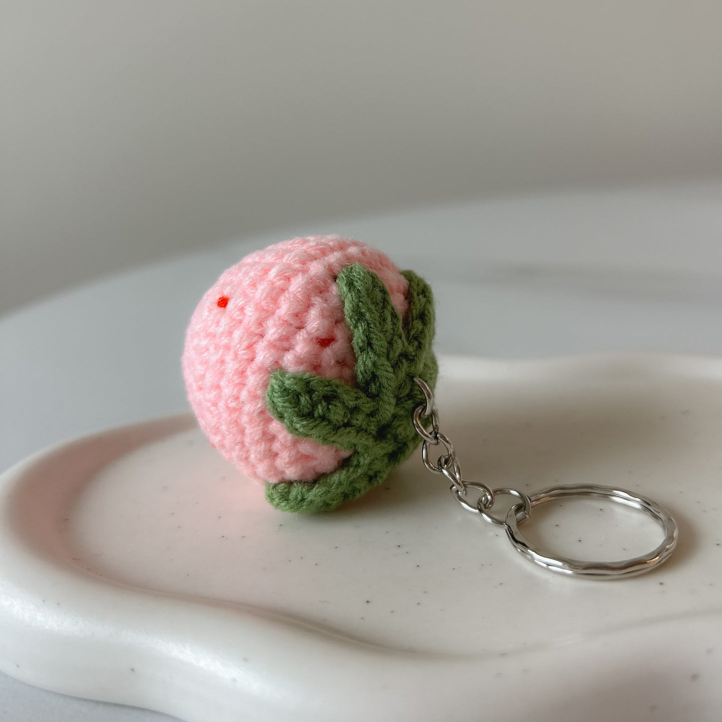 Strawberry Crochet Keychain