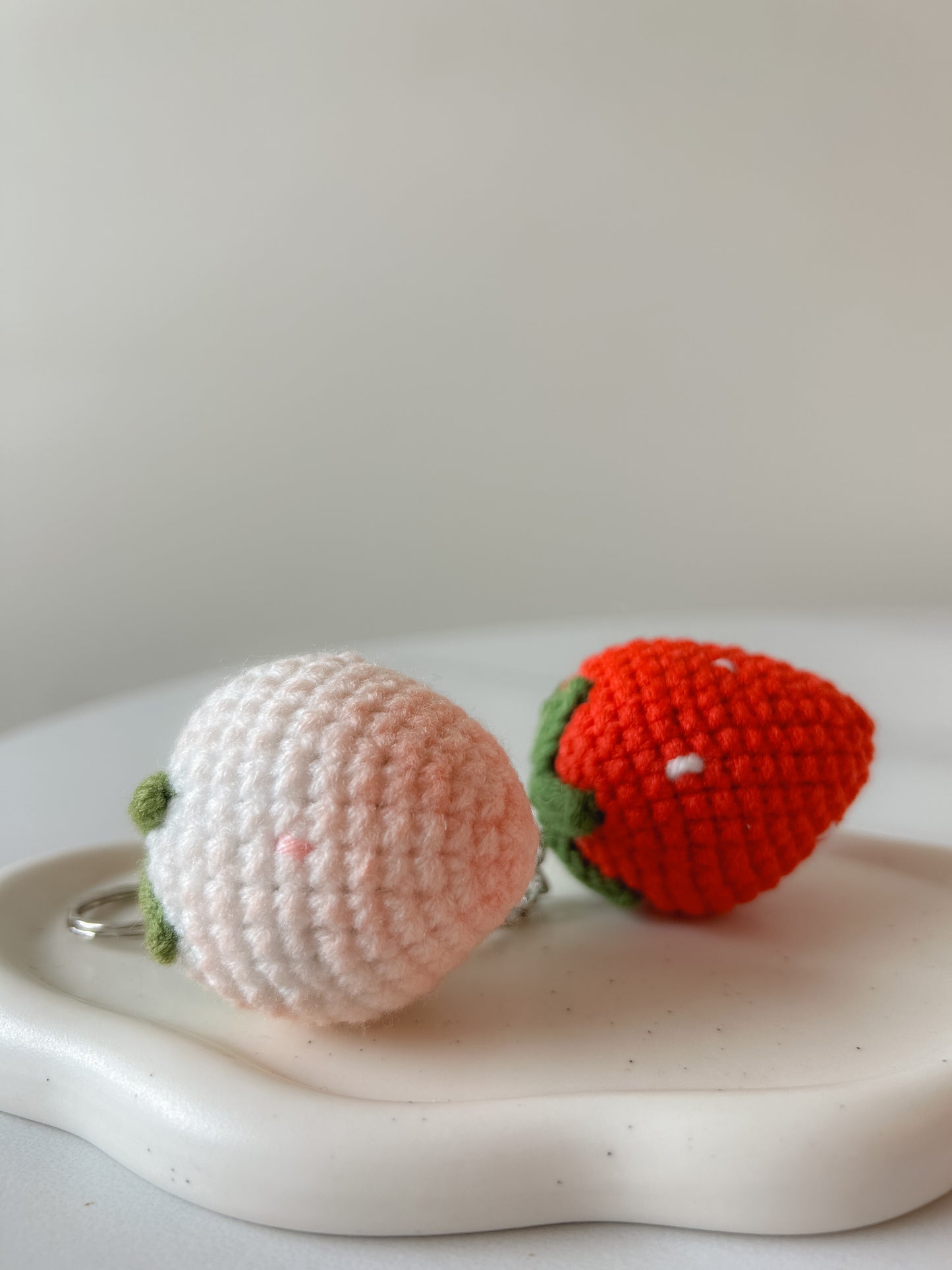 Strawberry Crochet Keychain