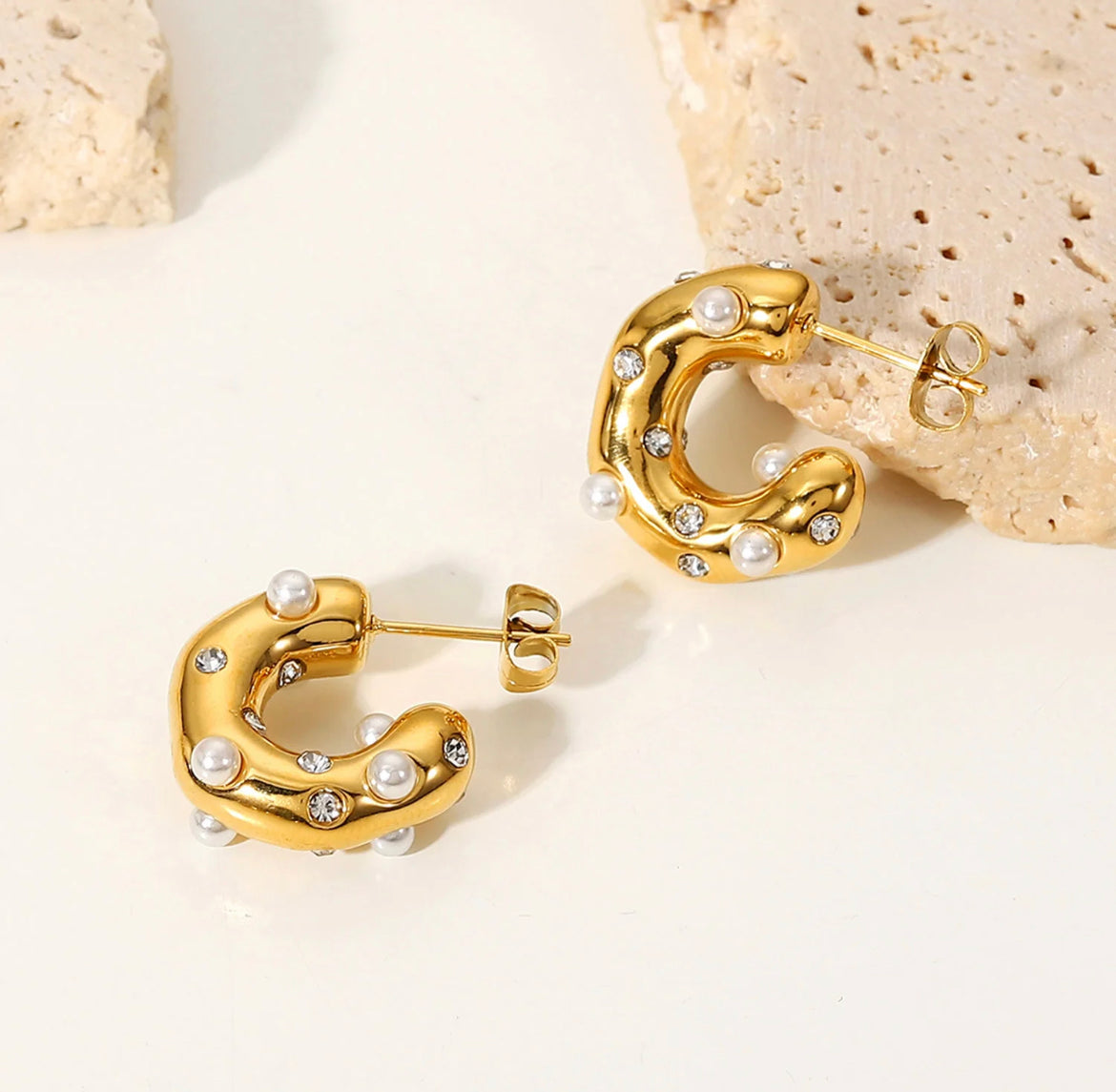 Pearl Hoops Earring