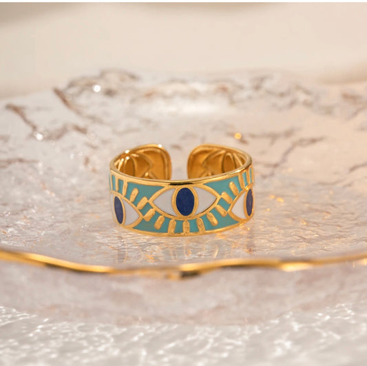 Greece Inspired Evil Eye Ring