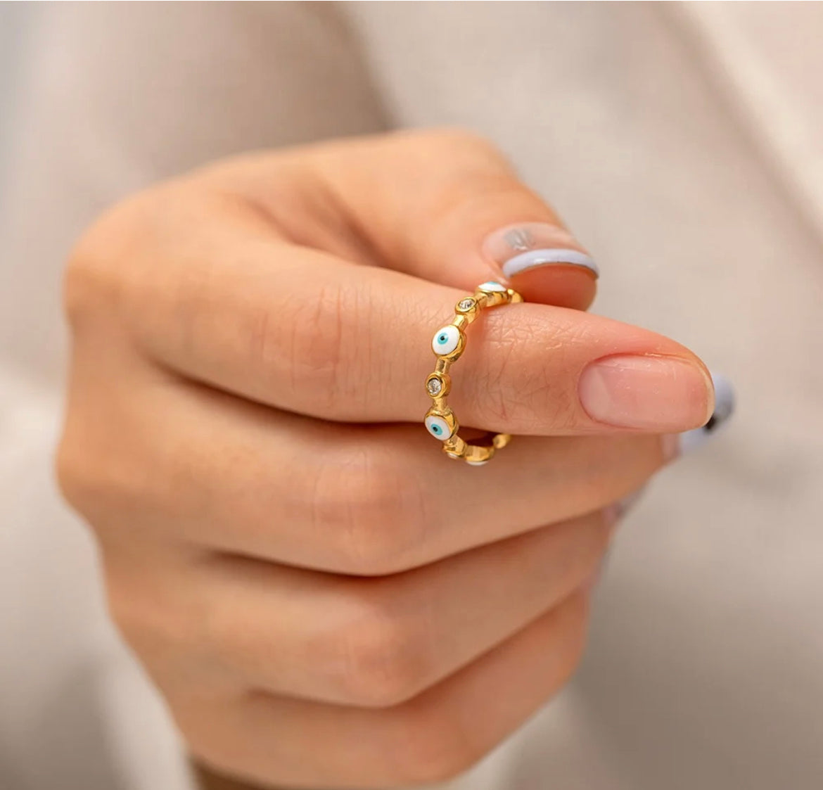 Dainty Evil Eye Ring