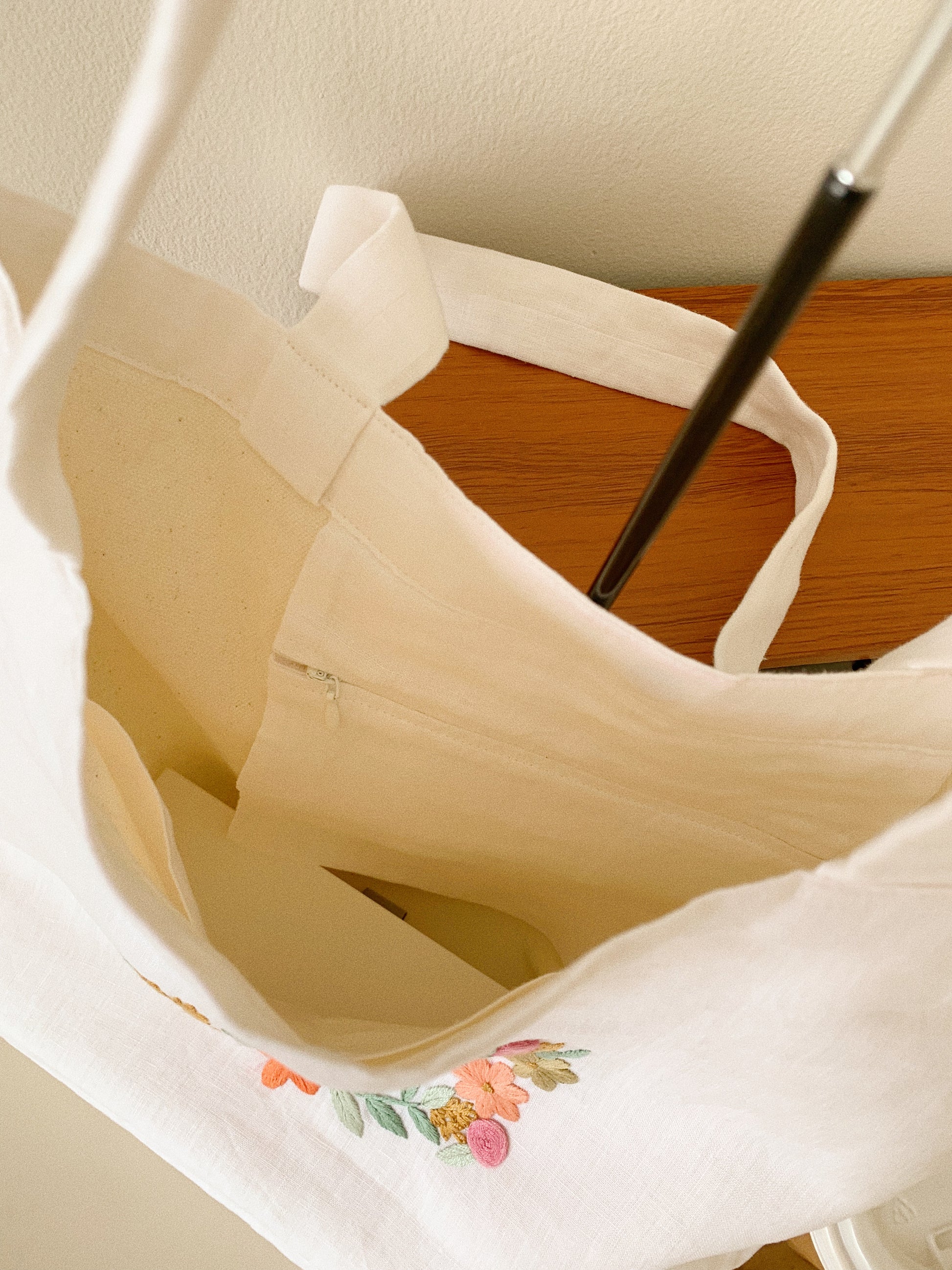 Hoa Mai Wreath- Floral Linen Tote Bag
