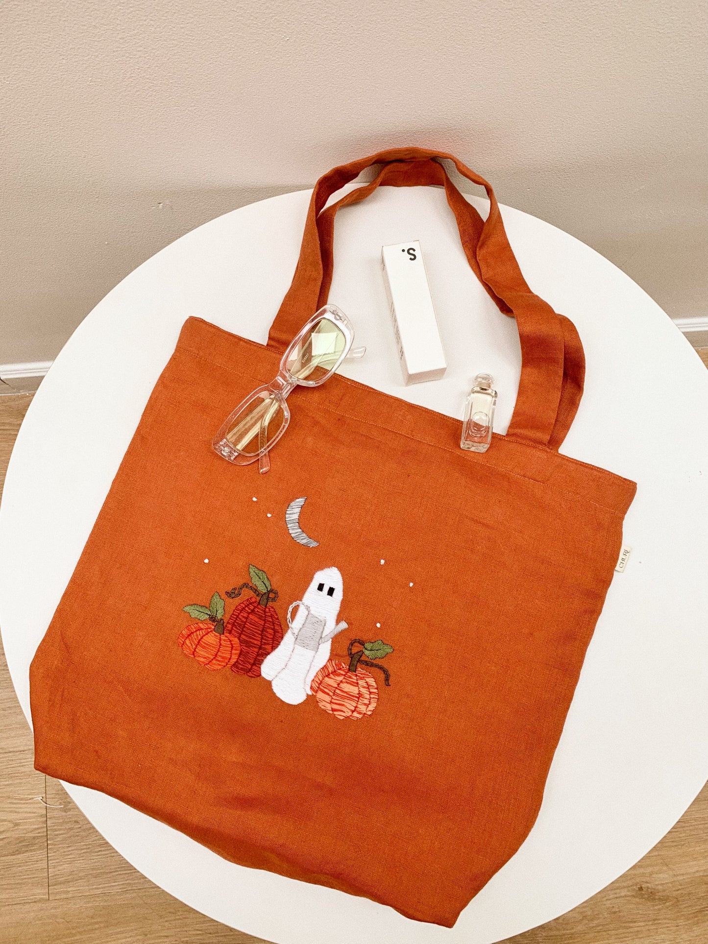 Boo Chillin- Linen canvas Tote Bag