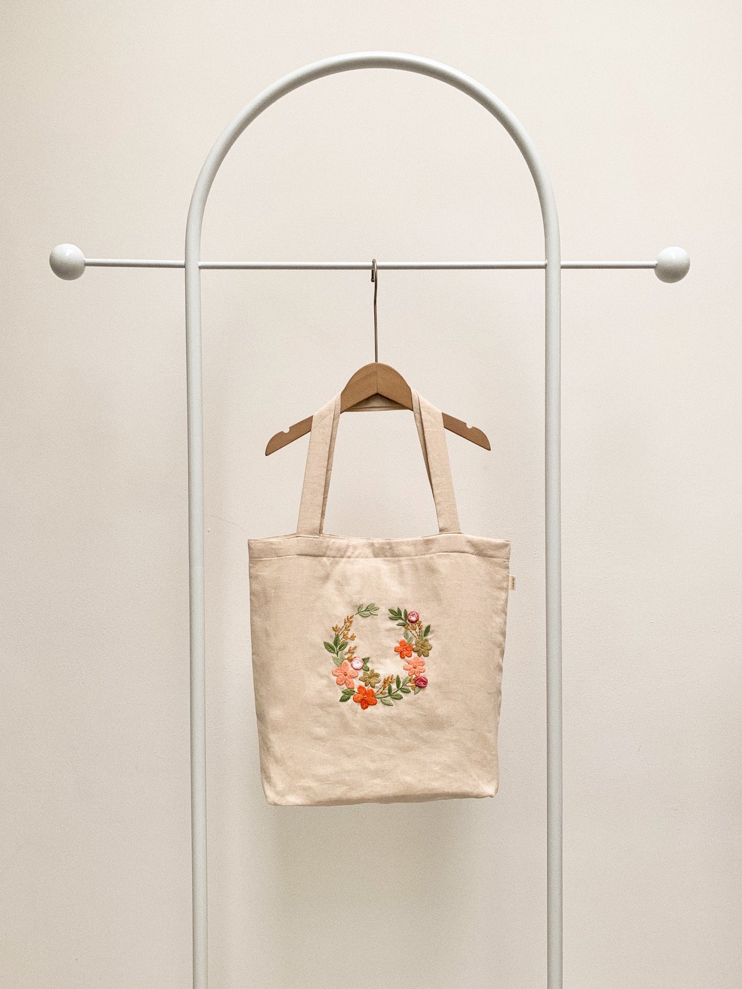 Hoa Mai Wreath- Floral Linen Tote Bag