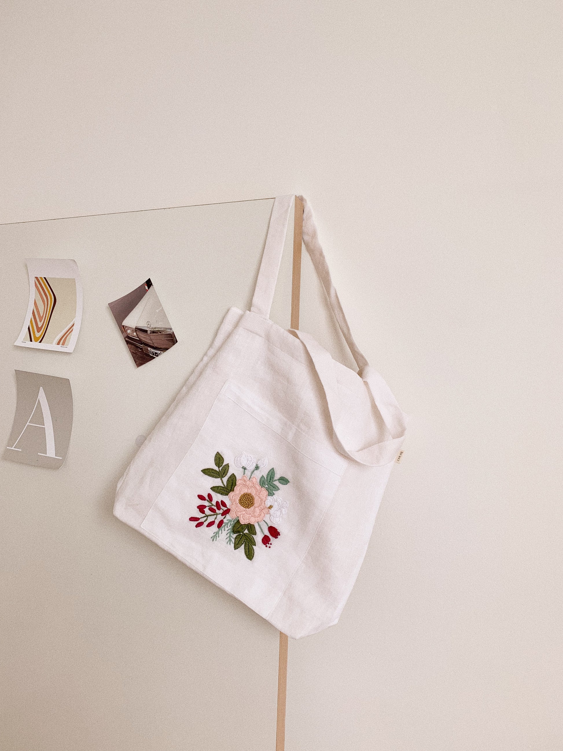 Rose Bouquet Linen canvas Tote Bag