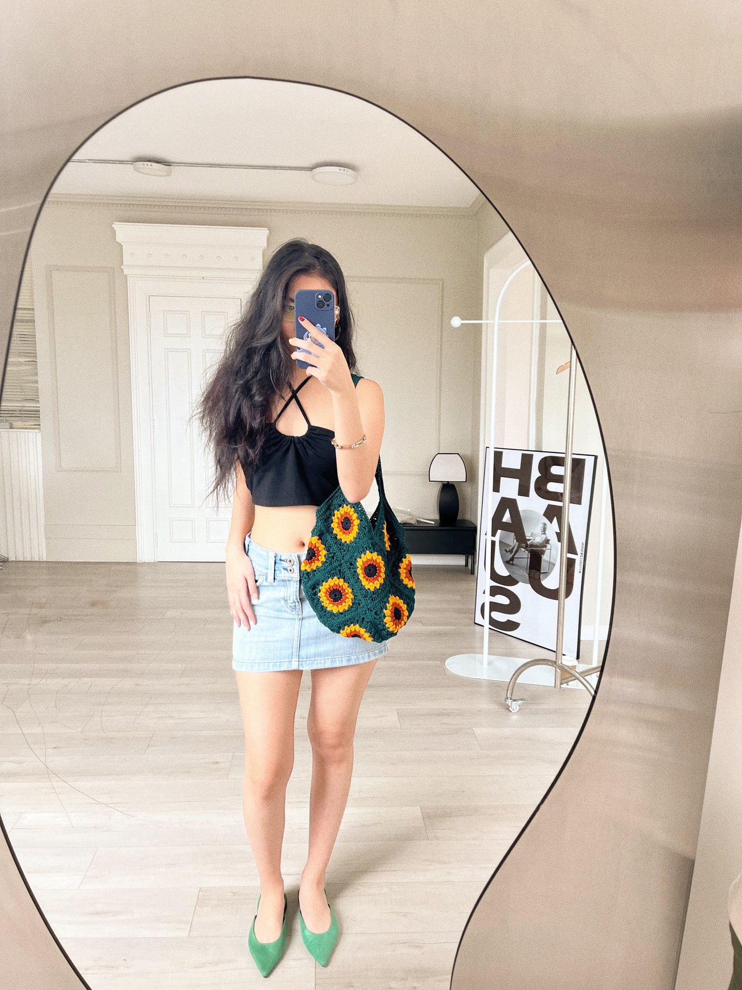 Sunflower Crochet Tote Bag