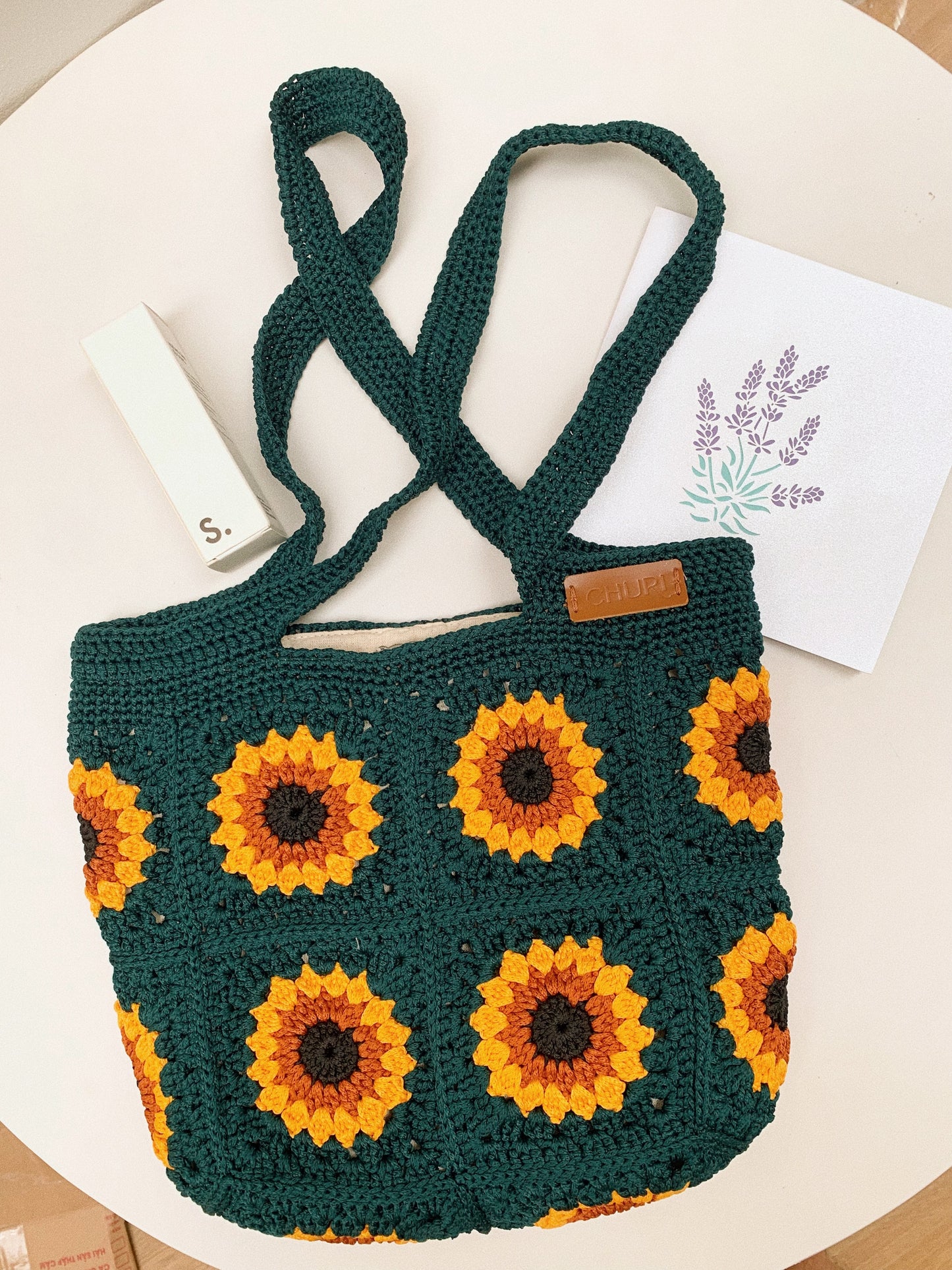 Sunflower Crochet tote Bag
